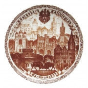 Тарелка фарф. коричн.рис. д.10 